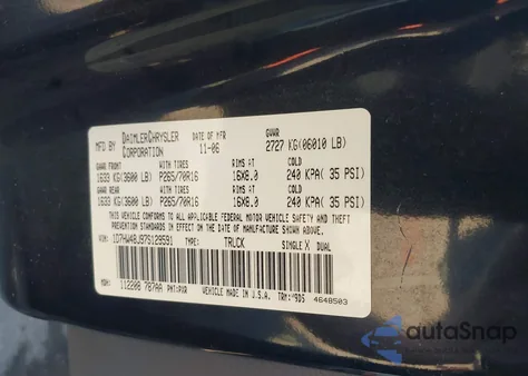 2007 Dodge Dakota Slt z USA, uszkodzony, nr VIN 1D7HW48J97S129591